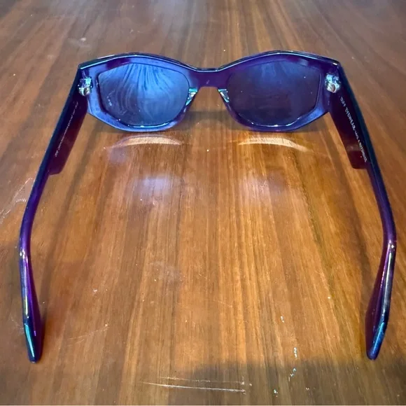 DIFF Zoey Posh Purple Crystal Cat Eye Angular Sunglasses - Picture 10 of 11
